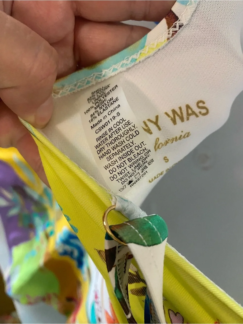 Johnny Was Yellow Floral One-Piece Swimsuit